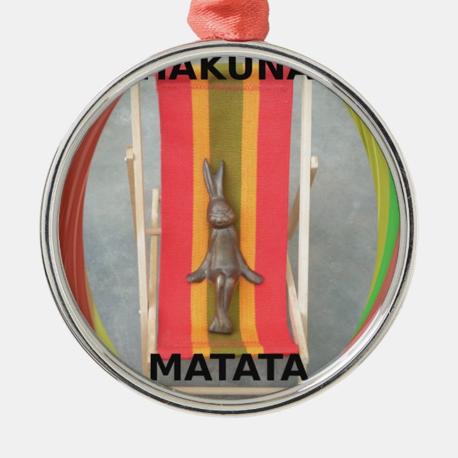 Entspannende Kaninchenkonstruktionen Druckgestaltu Ornament Aus Metall (Vorne)