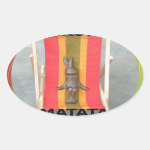 Entspannende Kaninchenkonstruktionen Druckgestaltu Ovaler Aufkleber