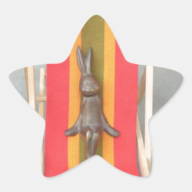Entspannende Kaninchenkonstruktionen Druckgestaltu Stern-Aufkleber (Vorderseite)