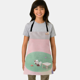 Entspannende Kätzchen im Wohnzimmer Schürze