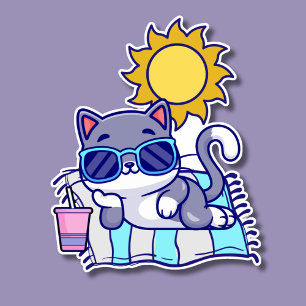 Entspannende Katze wasserdicht Aufkleber