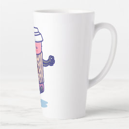 Entspannende Niedliche Kaffeepause in Meditation Milchtasse