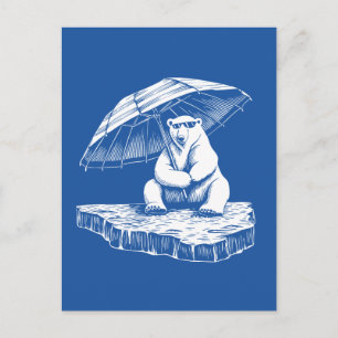 Entspannende Stimmung eines Eisbären Postkarte