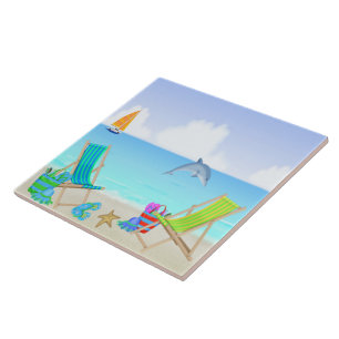 Entspannende Strand Fliese/Trivet Fliese