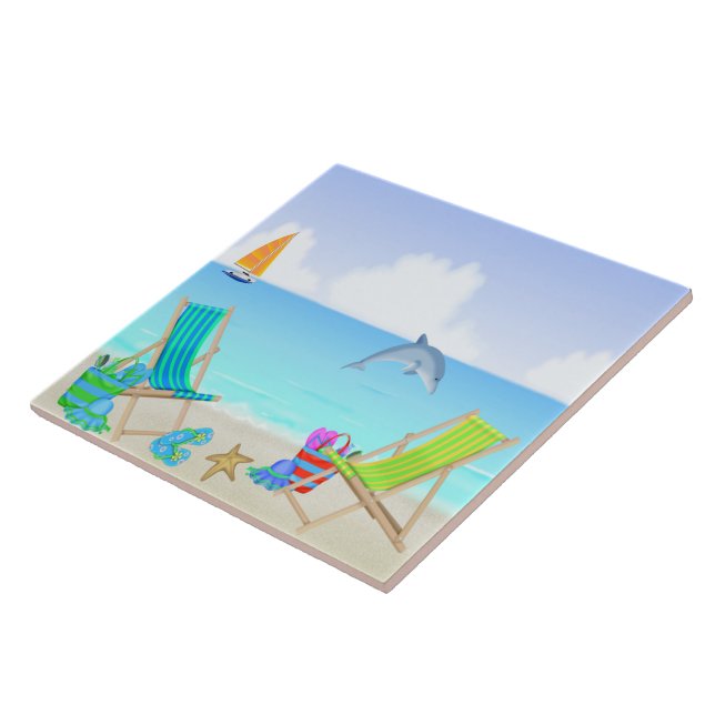 Entspannende Strand Fliese/Trivet Fliese (Seite)