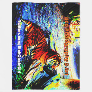 Entspannende Tiger Bright Special Edition Fleecedecke