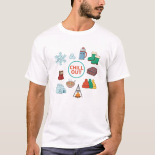 Entspannende Winter-Cozy-Icons-Illustration T-Shirt