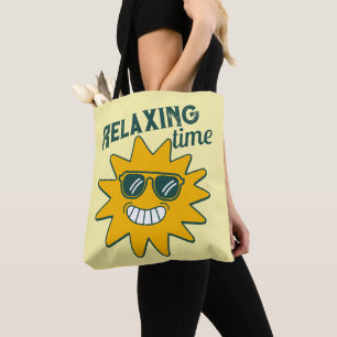 Entspannende Zeit lächelnde Sonne mit Sonnenbrille