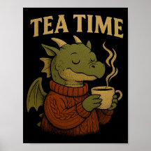 Entspannender Drache Wandposter