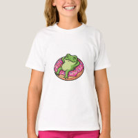 Entspannender Frosch Rosa Donut Kinder