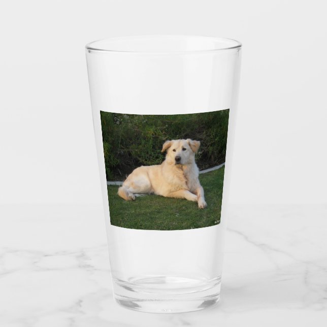 Entspannender Hund Glas (Vorderseite)