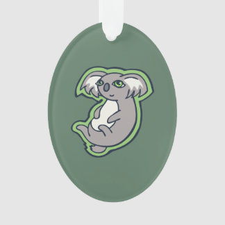 Entspannender Lächeln-grauer Koala-grüner Ornament