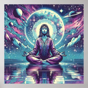 Entspannender Meditationsraum und Reflektion Poster