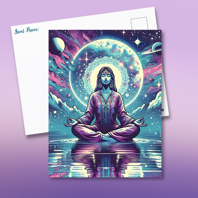 Entspannender Meditationsraum und Reflektion Postkarte (Von Creator hochgeladen)