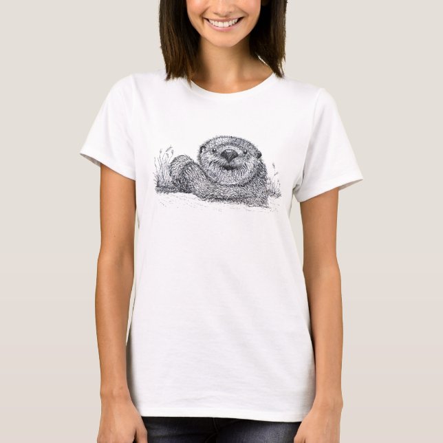 Entspannender Otter T-Shirt (Vorderseite)
