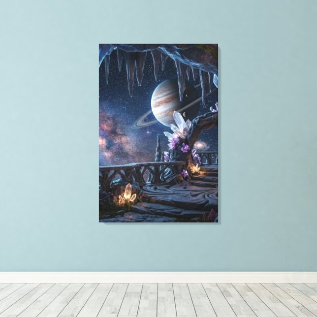 Entspannender Planet Weltraum Leinwand  (Insitu (Holzboden))