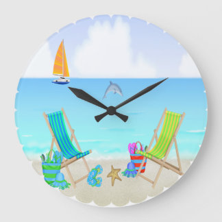 Entspannender Strand-runde Wanduhr