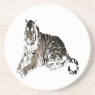 Entspannender Tiger-Untersetzer Sandstein Untersetzer