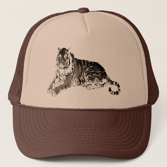 Entspannender Tigerhut Truckerkappe (Vorderseite)