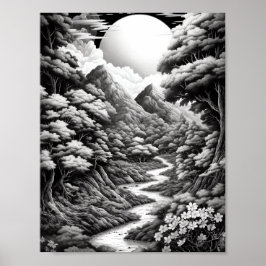 Entspannendes Landschaftsfarbenpflaster Poster