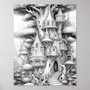 Entspannendes Landschaftsfarbenpflaster Poster
