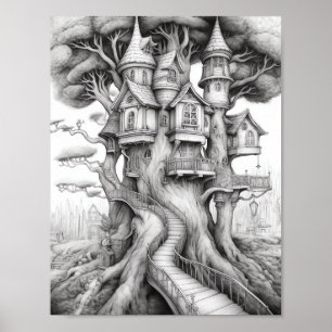 Entspannendes Landschaftsfarbenpflaster Poster