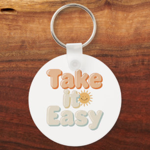 Entspannendes "Take It Easy" mit lächelndem Sonnen Schlüsselanhänger
