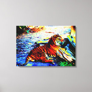 Entspannendes Tiger-Bright Leinwanddruck