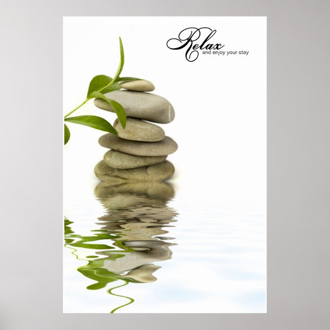 Entspannendes Zen-Stone-Reflektions-Poster Poster (Vorne)