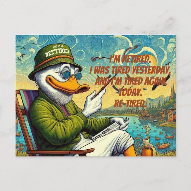 Entspannt und entspannt postkarte (Vorderseite)