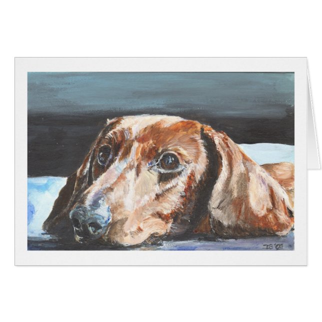 Entspannte Dackel (Vorderseite (Horizontal))