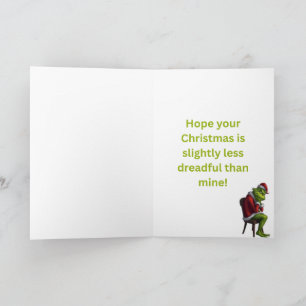 Entspannte Grinch-Miene Karte