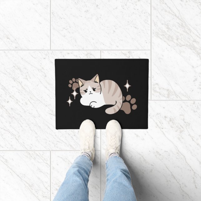 Entspannte & lazy Vibes für Cat Lovers Design Fußmatte (Indoor)