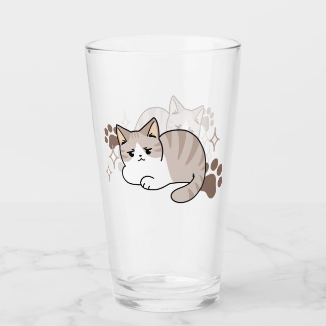 Entspannte & lazy Vibes für Cat Lovers Design Glas (Vorderseite)