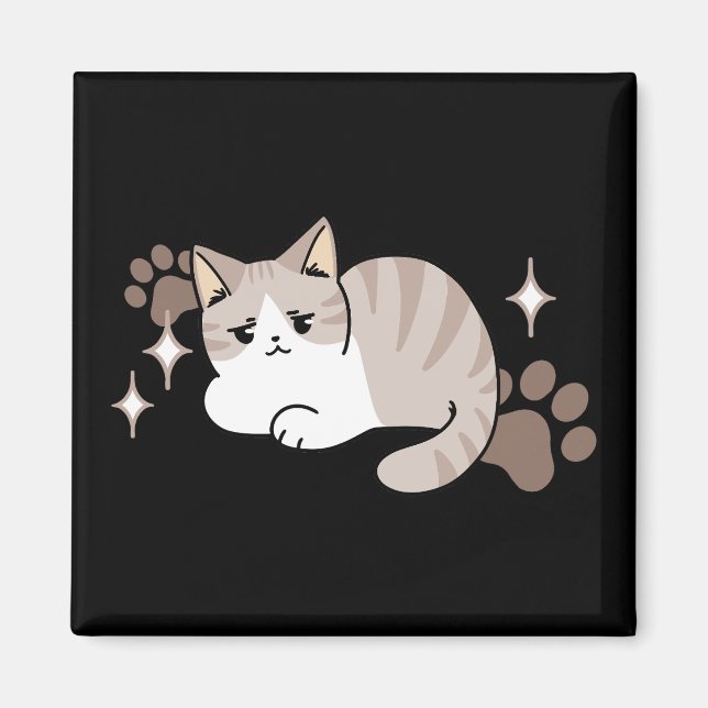 Entspannte & lazy Vibes für Cat Lovers Design Magnet (Vorne)