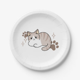 Entspannte & lazy Vibes für Cat Lovers Design Pappteller