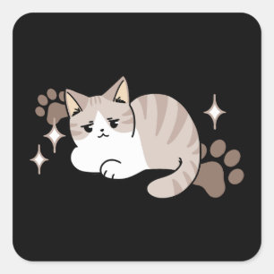 Entspannte & lazy Vibes für Cat Lovers Design Quadratischer Aufkleber