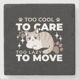 Entspannte & lazy Vibes für Cat Lovers Design Steinuntersetzer