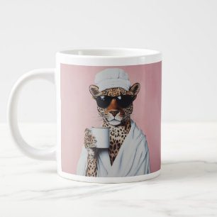 Entspannte Leopard Morning Vibes Jumbo-Tasse