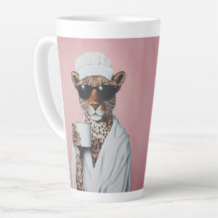 Entspannte Leopard Morning Vibes Milchtasse