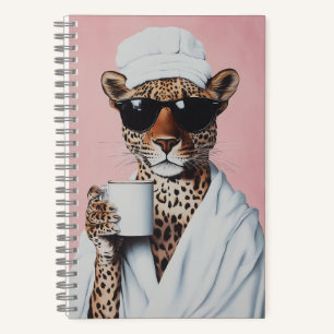Entspannte Leopard Morning Vibes Notizbuch