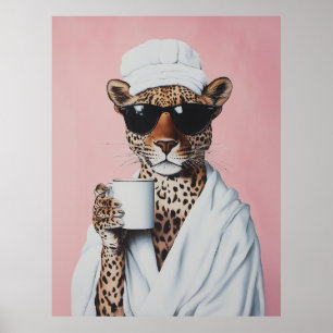 Entspannte Leopard Morning Vibes Poster