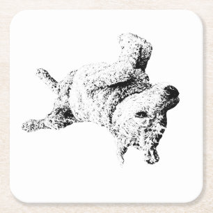 Entspannte Linien des Spaßes Rechteckiger Pappuntersetzer