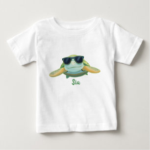 Entspannte Meeresschildkröte mit Sonnenbrille Baby T-shirt