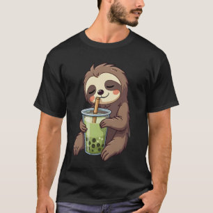 Entspannter Faultier trinkt Bubble Tea Süßes Tier T-Shirt
