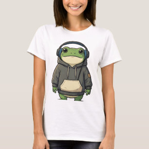 Entspannter Frosch Kopfhörer Ästhetik-Shirt T-Shirt