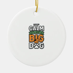 Entspannter großer Hund Vintage-Vektordesign_1 Keramik Ornament