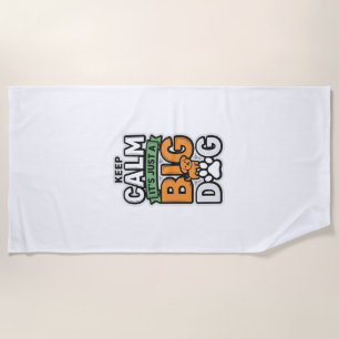 Entspannter großer Hund Vintage-Vektordesign_1 Strandtuch