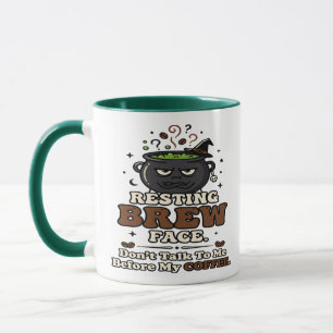 Entspannter Kaffeetrinkergesicht Halloween Becher Tasse