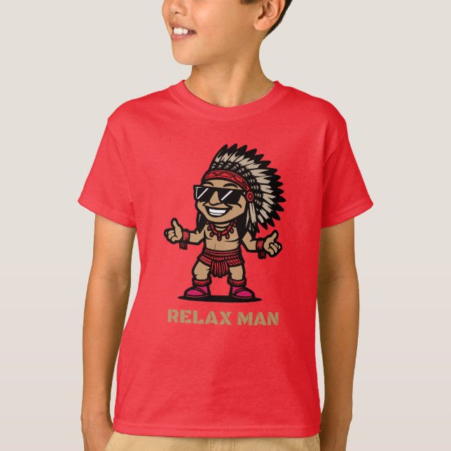 Entspannter Mann Cartoon  T-Shirt (Vorderseite)
